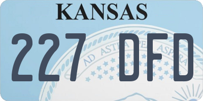 KS license plate 227DFD