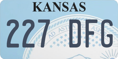KS license plate 227DFG