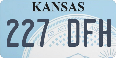 KS license plate 227DFH