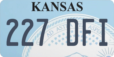 KS license plate 227DFI