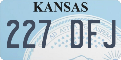 KS license plate 227DFJ