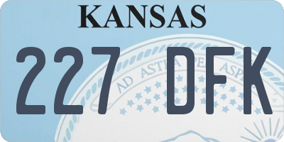 KS license plate 227DFK