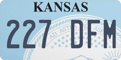 KS license plate 227DFM