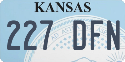 KS license plate 227DFN