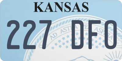 KS license plate 227DFO