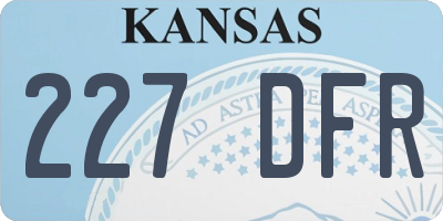 KS license plate 227DFR