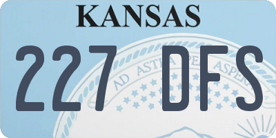 KS license plate 227DFS