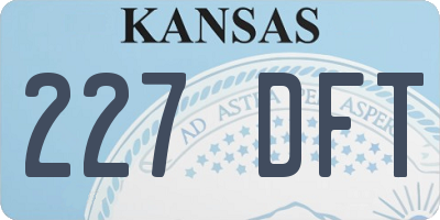 KS license plate 227DFT
