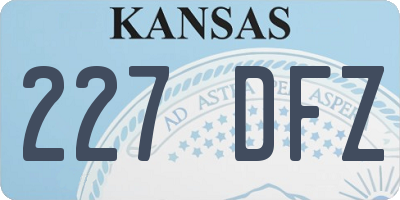 KS license plate 227DFZ