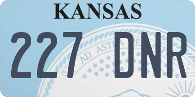 KS license plate 227DNR