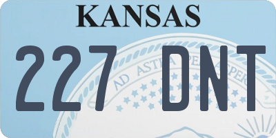 KS license plate 227DNT