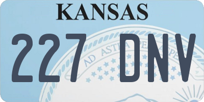 KS license plate 227DNV
