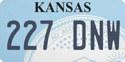 KS license plate 227DNW