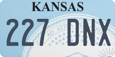 KS license plate 227DNX