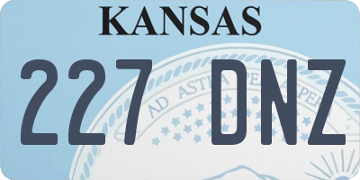 KS license plate 227DNZ