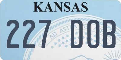 KS license plate 227DOB