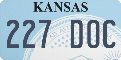KS license plate 227DOC