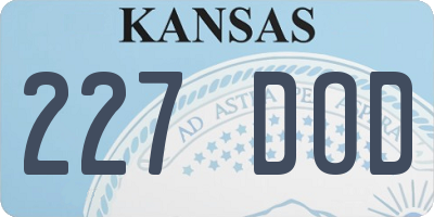 KS license plate 227DOD
