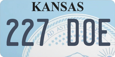 KS license plate 227DOE