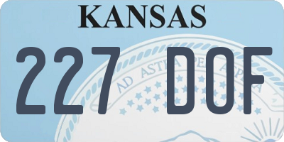 KS license plate 227DOF
