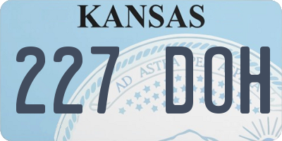 KS license plate 227DOH