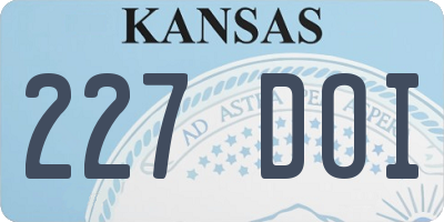 KS license plate 227DOI