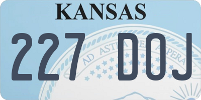 KS license plate 227DOJ