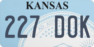KS license plate 227DOK