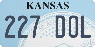KS license plate 227DOL