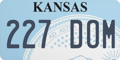 KS license plate 227DOM