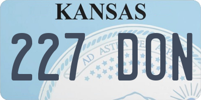 KS license plate 227DON