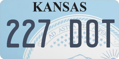 KS license plate 227DOT
