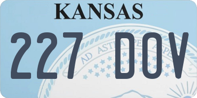 KS license plate 227DOV