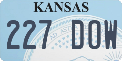 KS license plate 227DOW