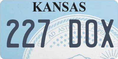 KS license plate 227DOX
