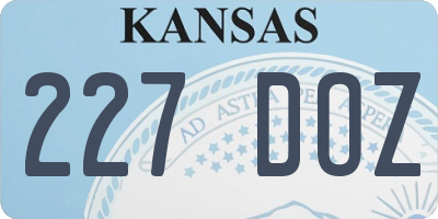 KS license plate 227DOZ
