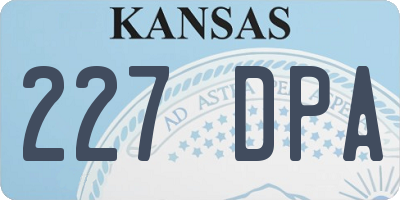 KS license plate 227DPA