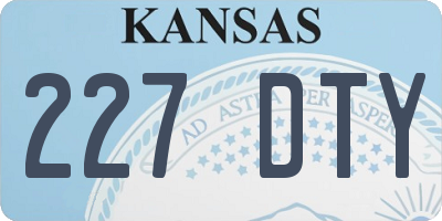 KS license plate 227DTY
