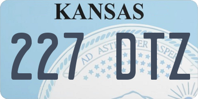 KS license plate 227DTZ