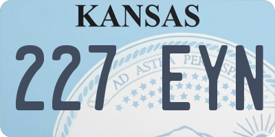 KS license plate 227EYN