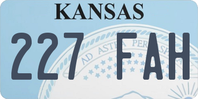 KS license plate 227FAH