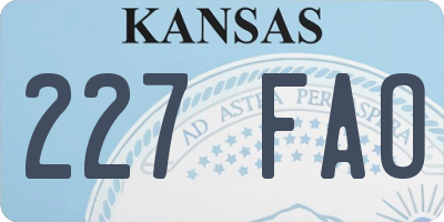 KS license plate 227FAO