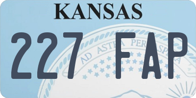 KS license plate 227FAP