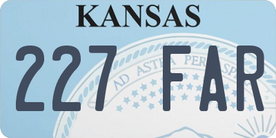 KS license plate 227FAR