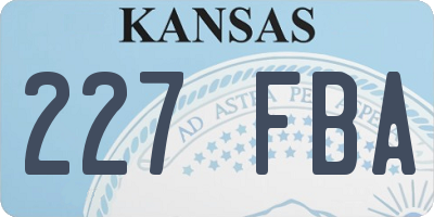 KS license plate 227FBA
