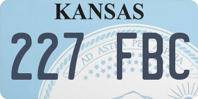 KS license plate 227FBC