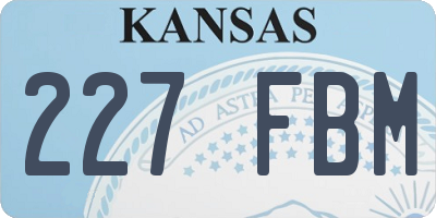 KS license plate 227FBM