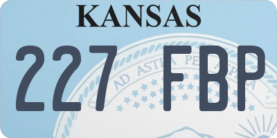 KS license plate 227FBP