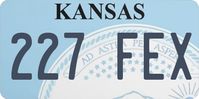 KS license plate 227FEX