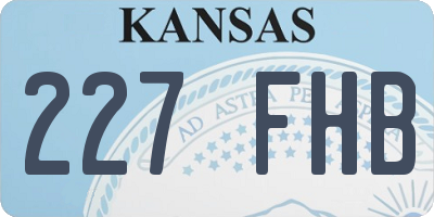 KS license plate 227FHB